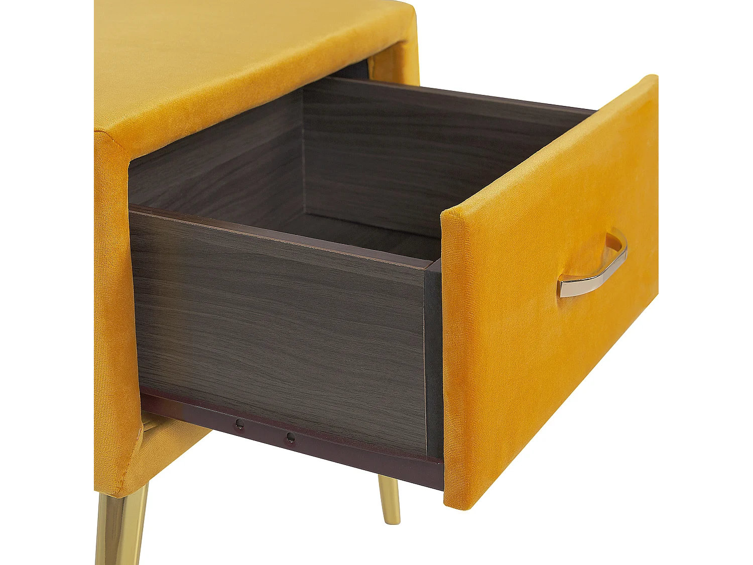 Nachtkastje met 1 lade FLAYAT Fluweel Mosterdgeel