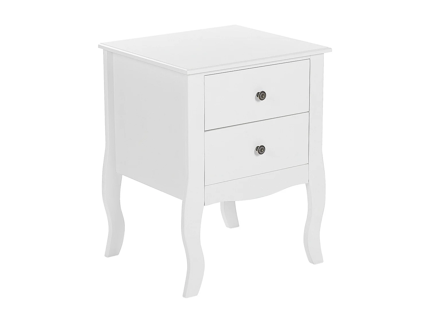 Mesa de cabeceira com 2 gavetas LANE Branco