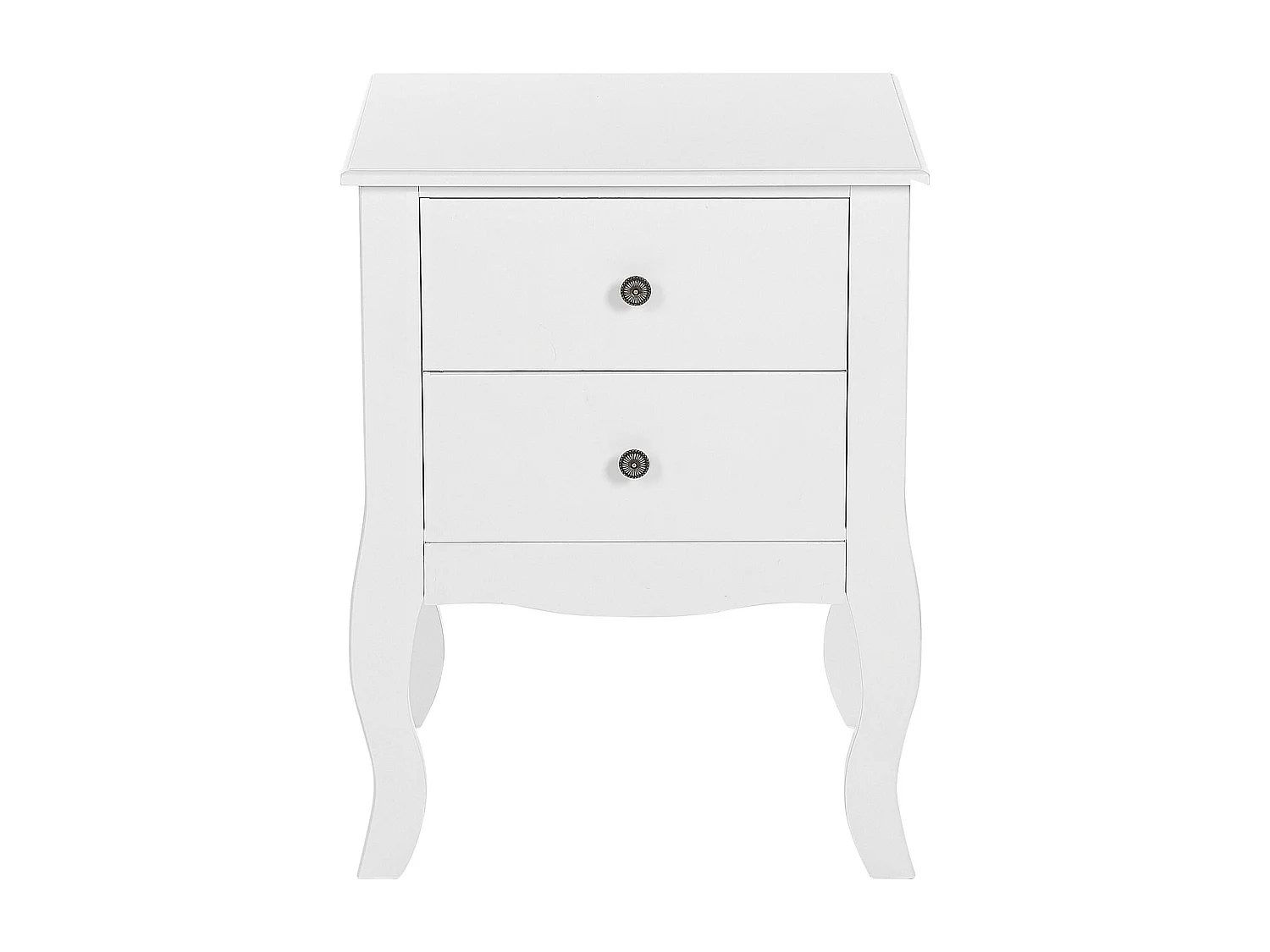 Mesa de cabeceira com 2 gavetas LANE Branco