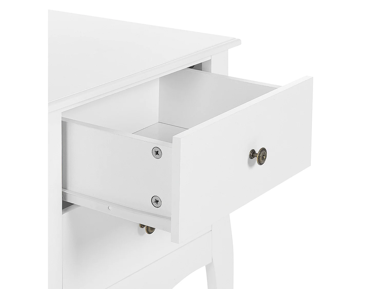 Mesa de cabeceira com 2 gavetas LANE Branco