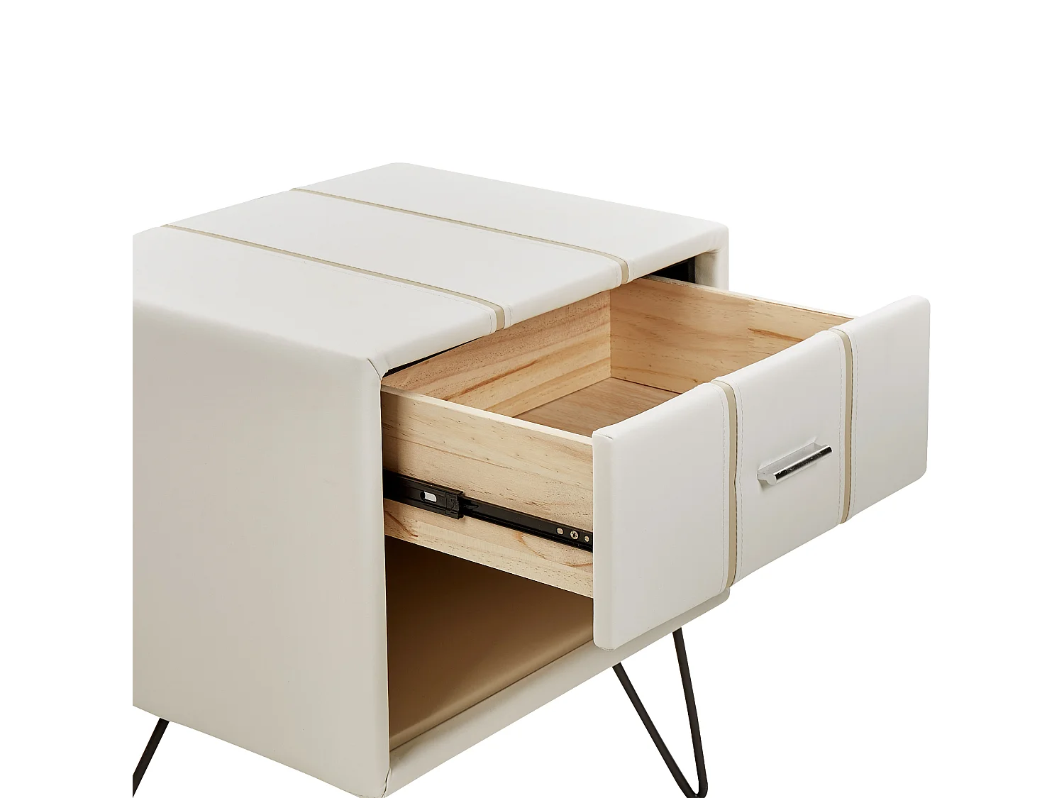 Nachtkastje met 1 lade BETIN Kunstleer Wit