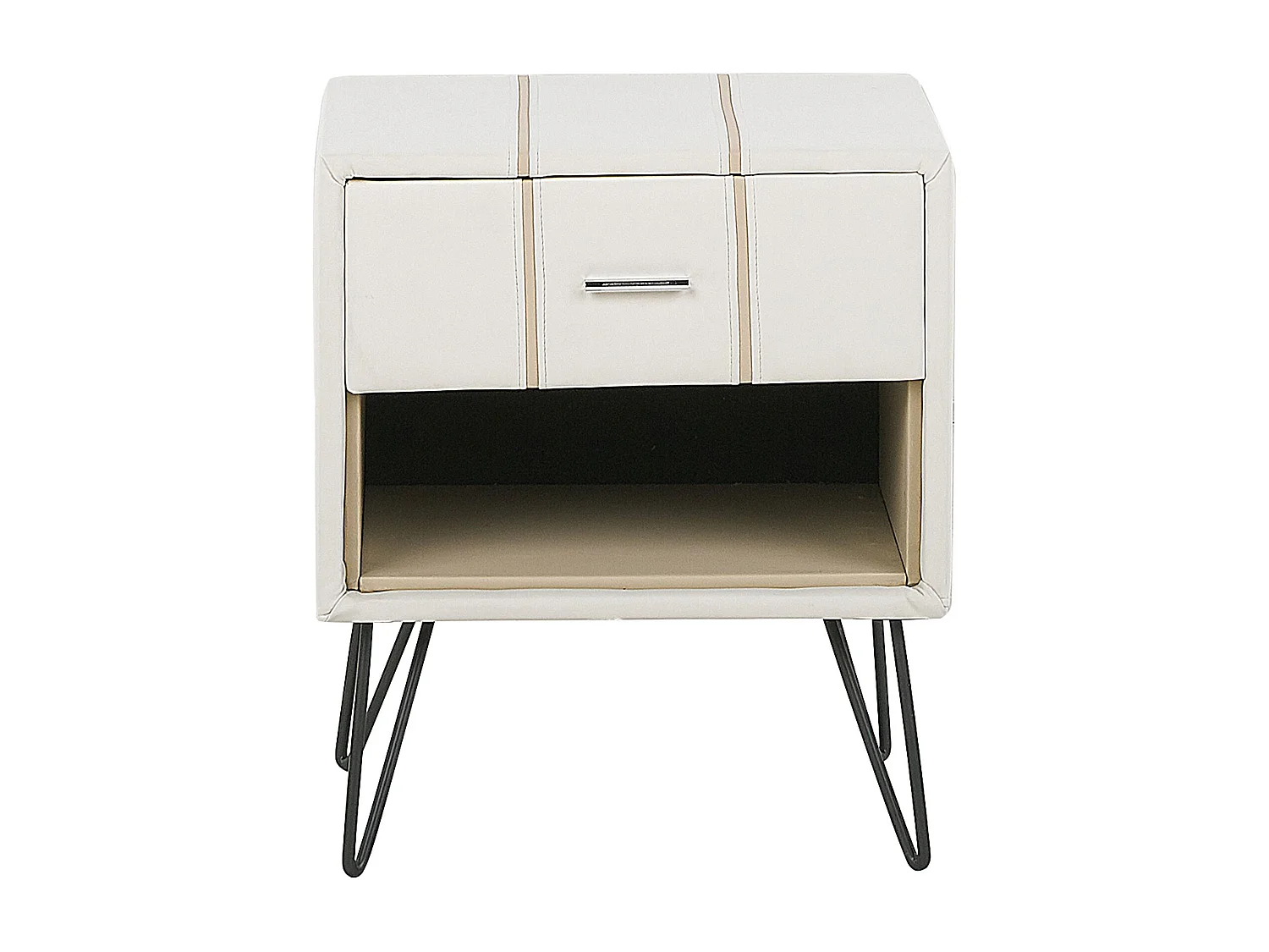 Table de nuit à 1 tiroir BETIN Cuir PU Blanc