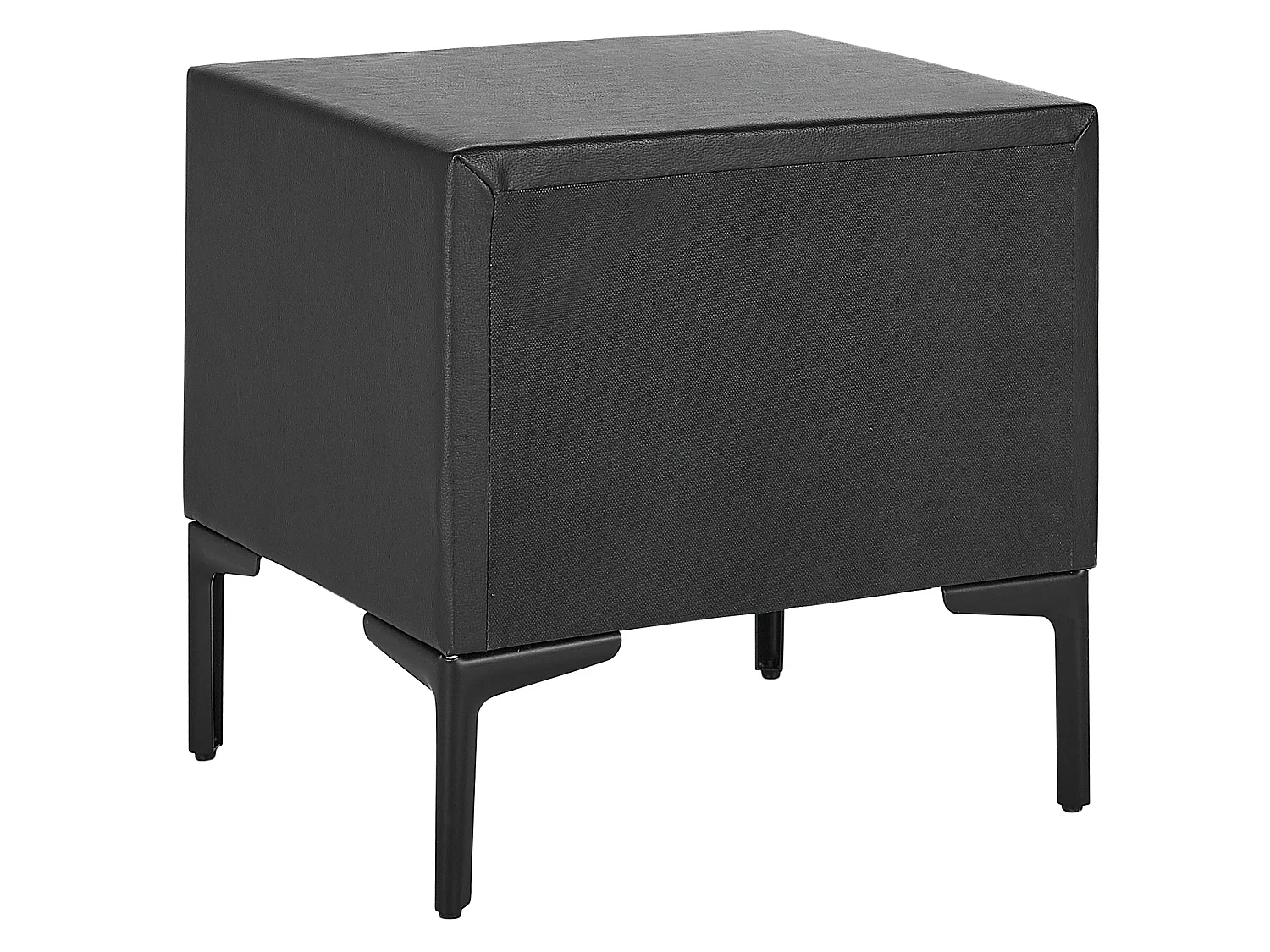 Mesa de cabeceira com 2 gavetas SEZANNE Pele sintética Preto