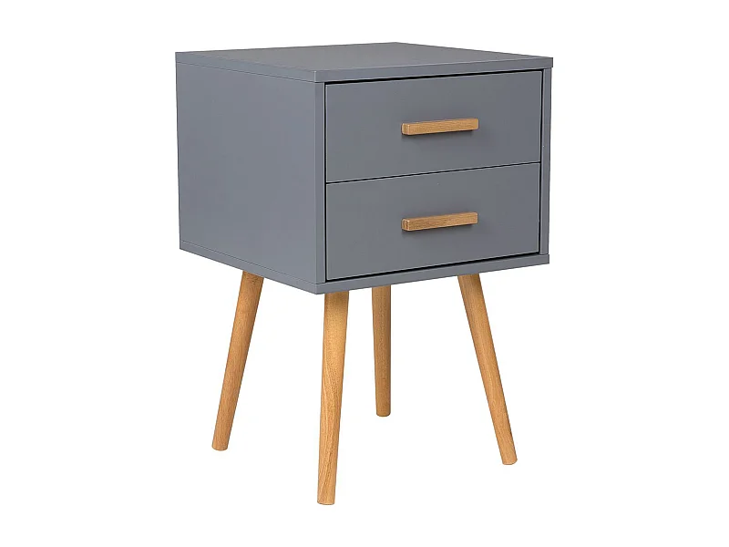 Comodino 2 cassetti ALABAMA Grigio