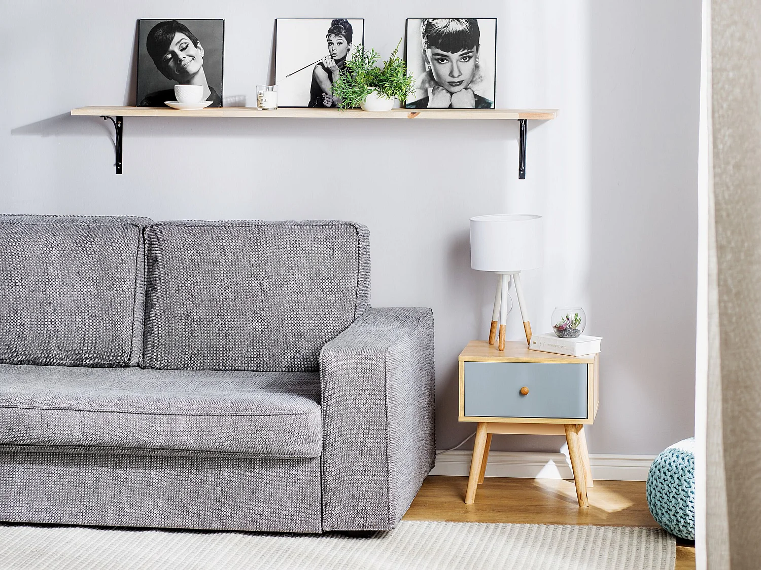 Table de nuit à 1 tiroir ARVADA Marron clair