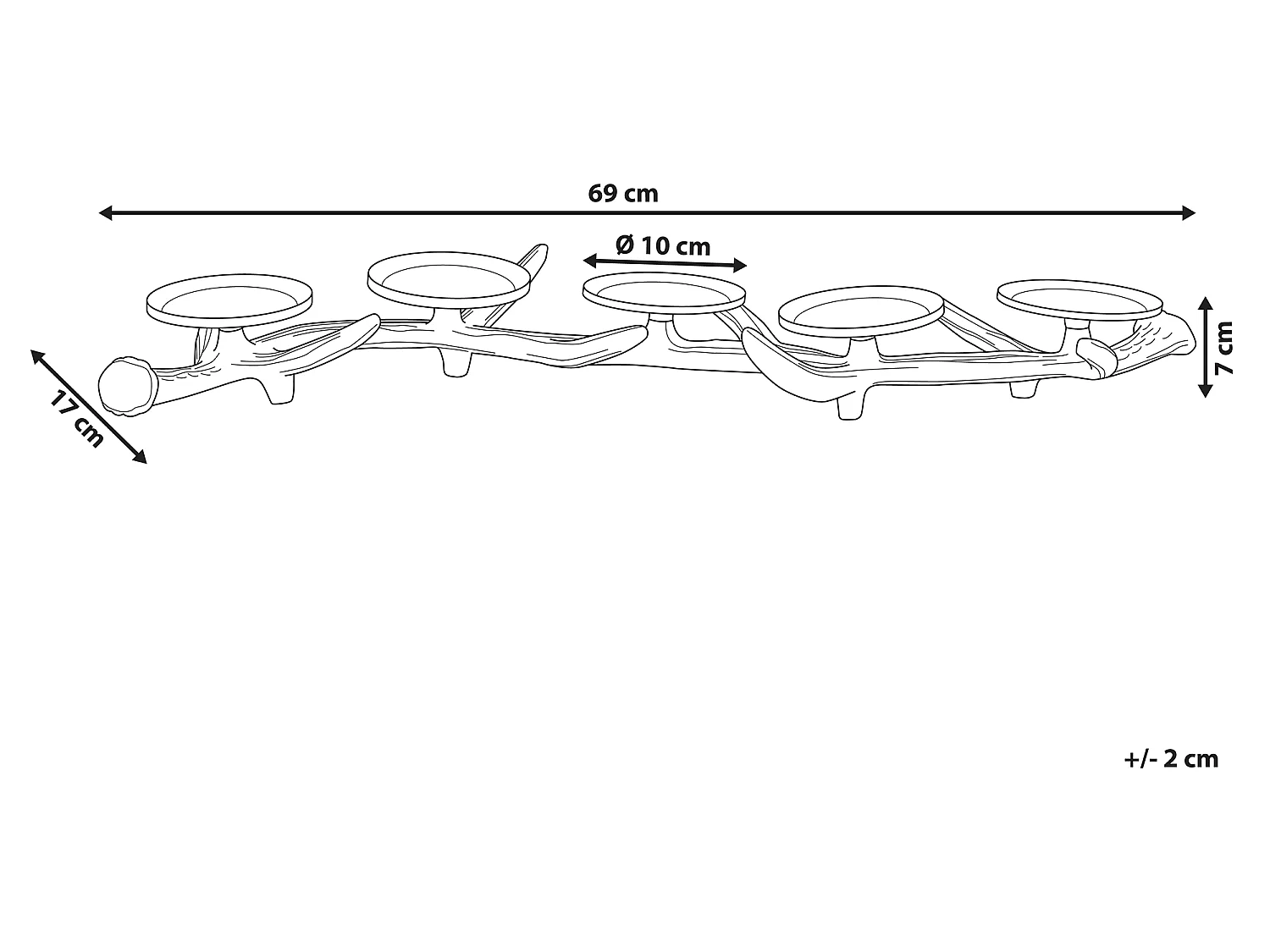 Świecznik CLEONAE Metal 7 cm Brązowy