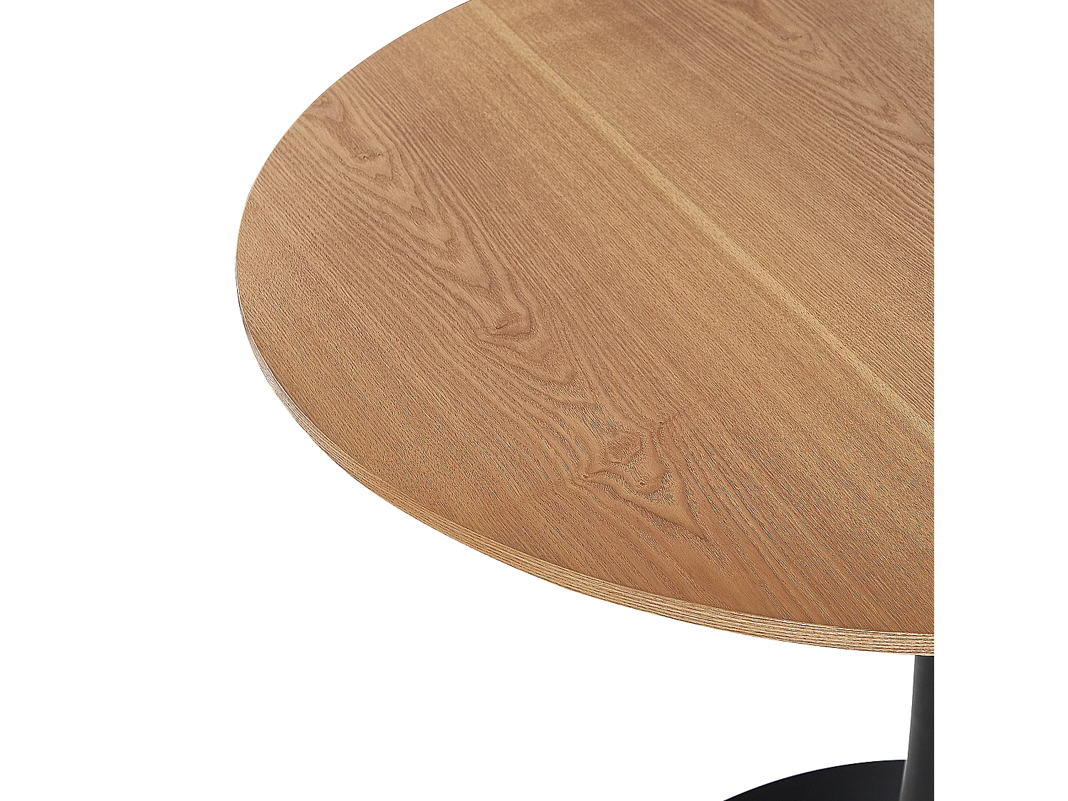 Esstisch heller Holzfarbton / schwarz 90 cm rund MDF-Platte Metall Boca