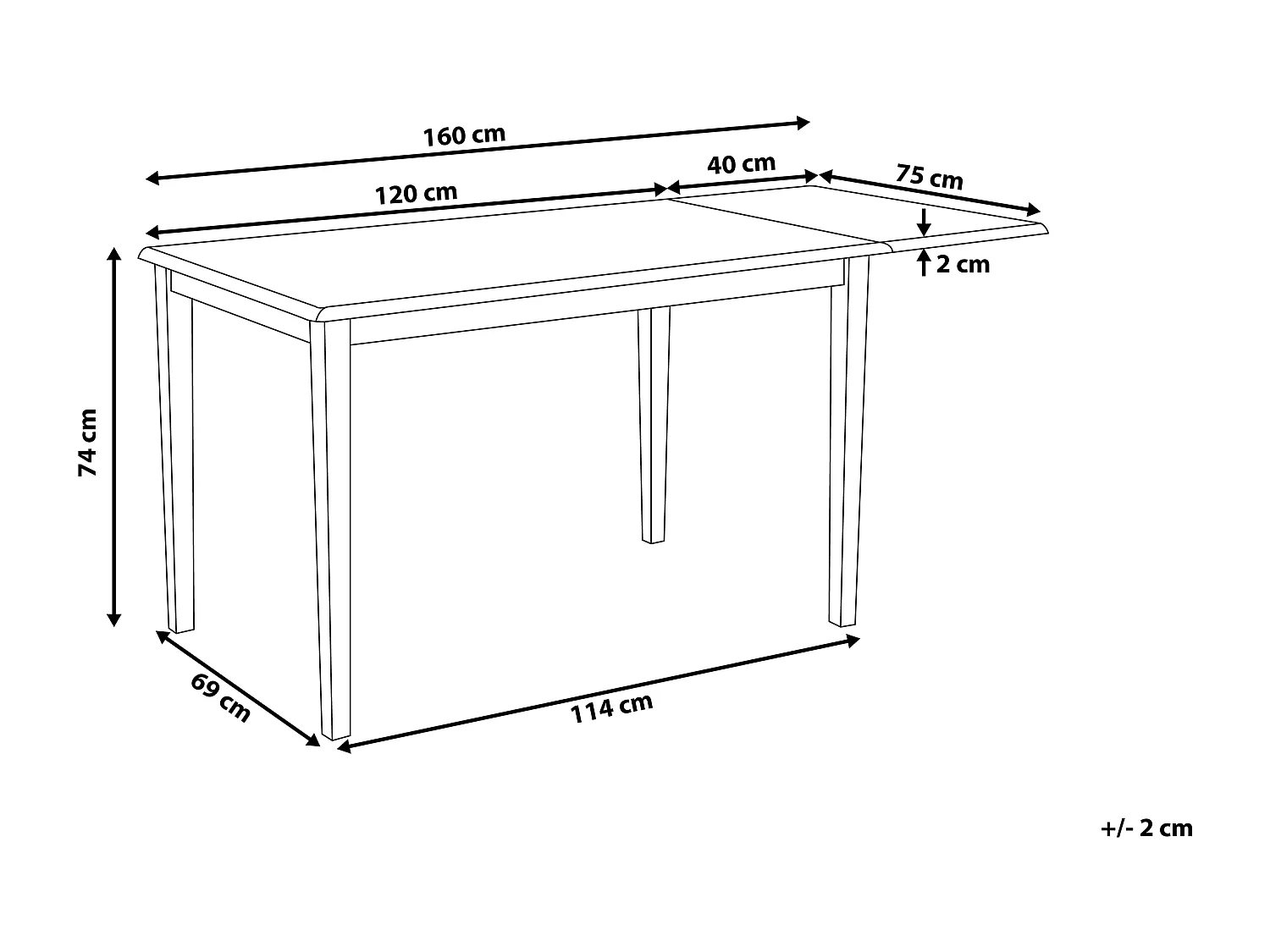 Stół do jadalni rozkładany LOUISIANA Jasnobrązowy 120/160 cm 75 cm Drewno