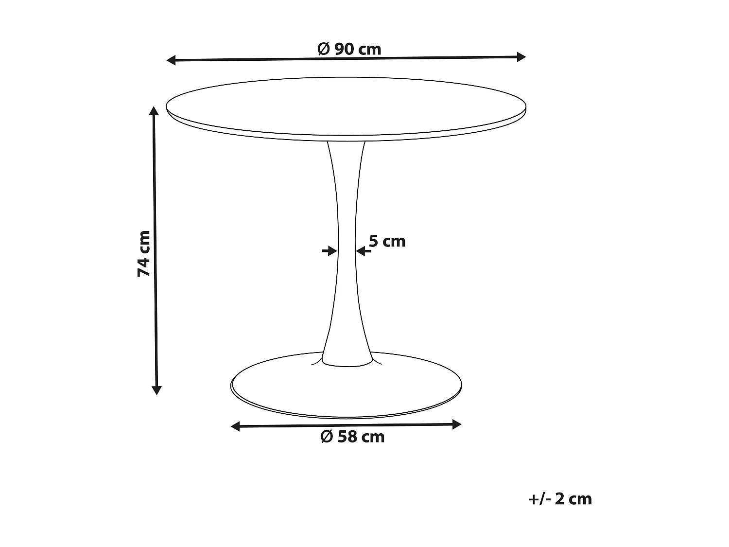 Eettafel BOCA Wit marmer 90 cm 90 cm