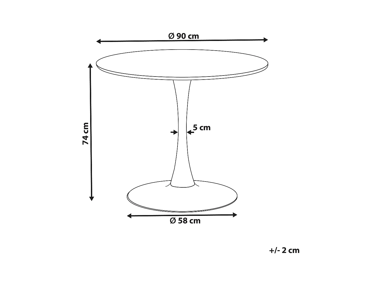 Esstisch schwarz Marmor Optik 90 cm rund MDF-Platte Metall Boca