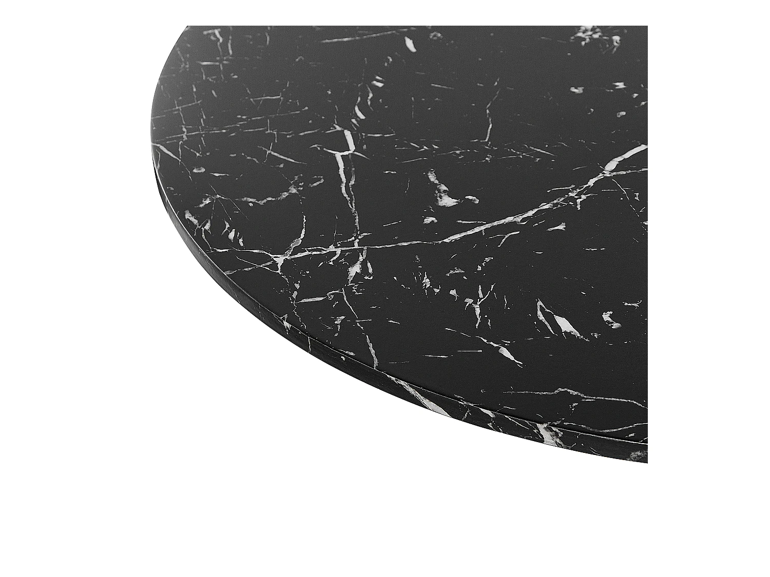 Esstisch schwarz Marmor Optik 90 cm rund MDF-Platte Metall Boca
