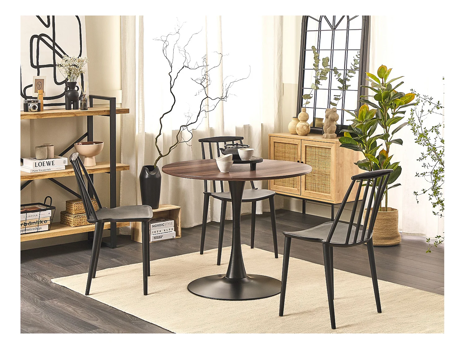 Mesa de jantar BOCA Castanho escuro 90 cm 90 cm