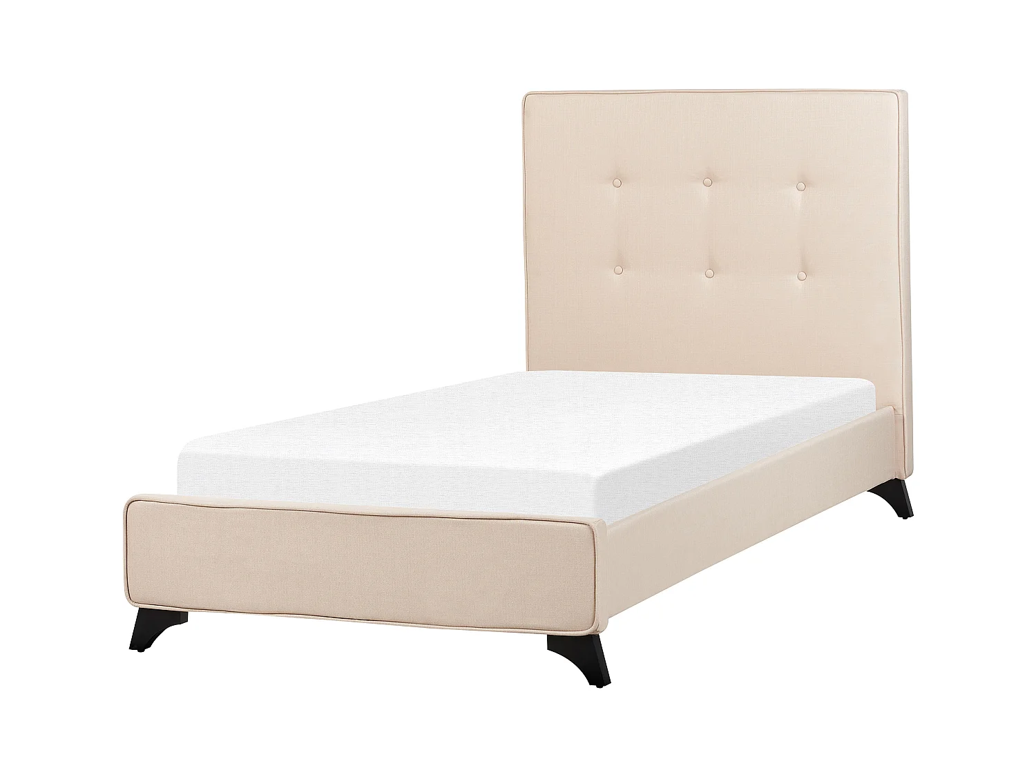 Bed stof beige 90 x 200 cm AMBASSADOR