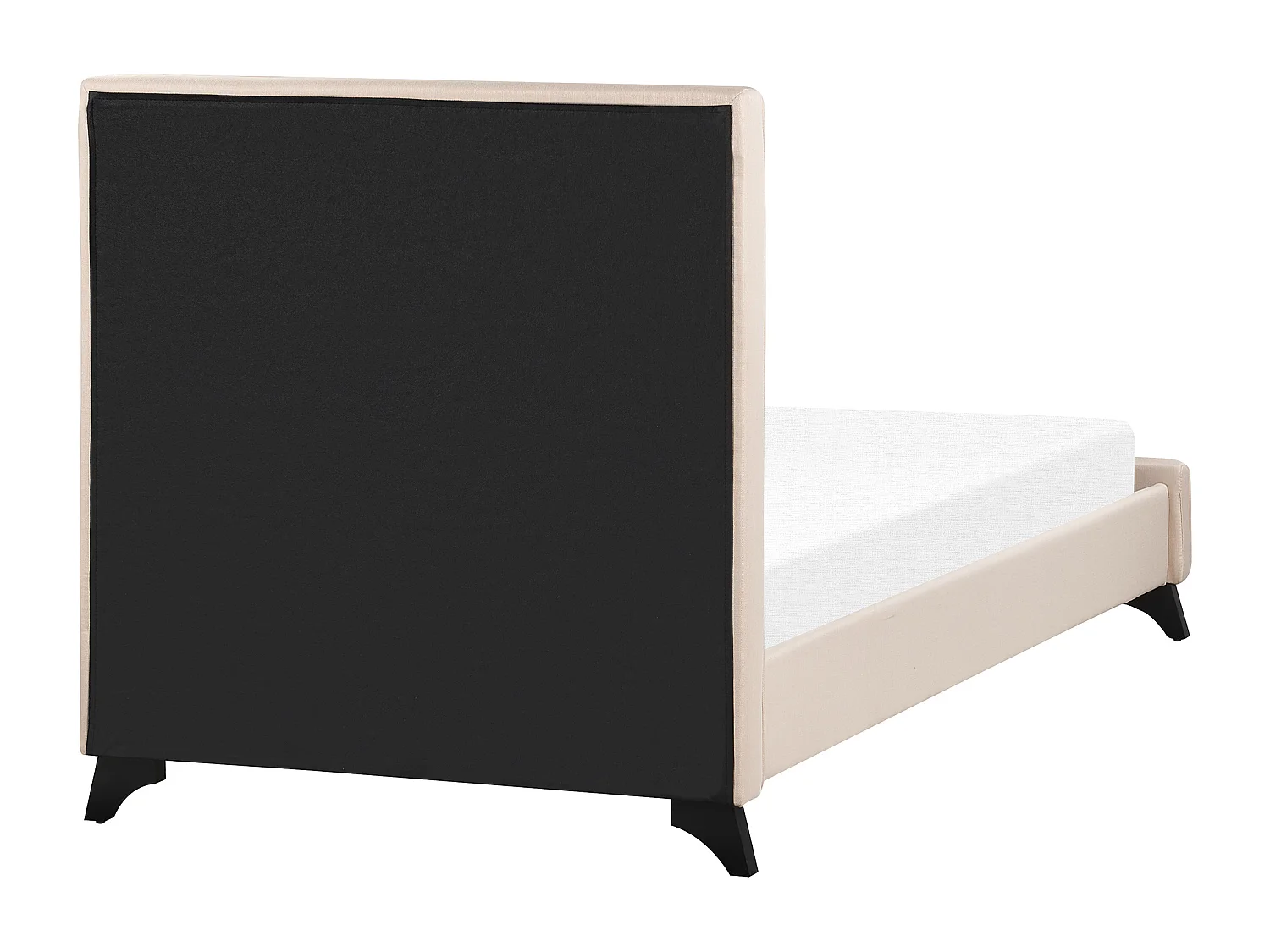 Lit en tissu beige avec cadre 90 x 200 cm AMBASSADOR