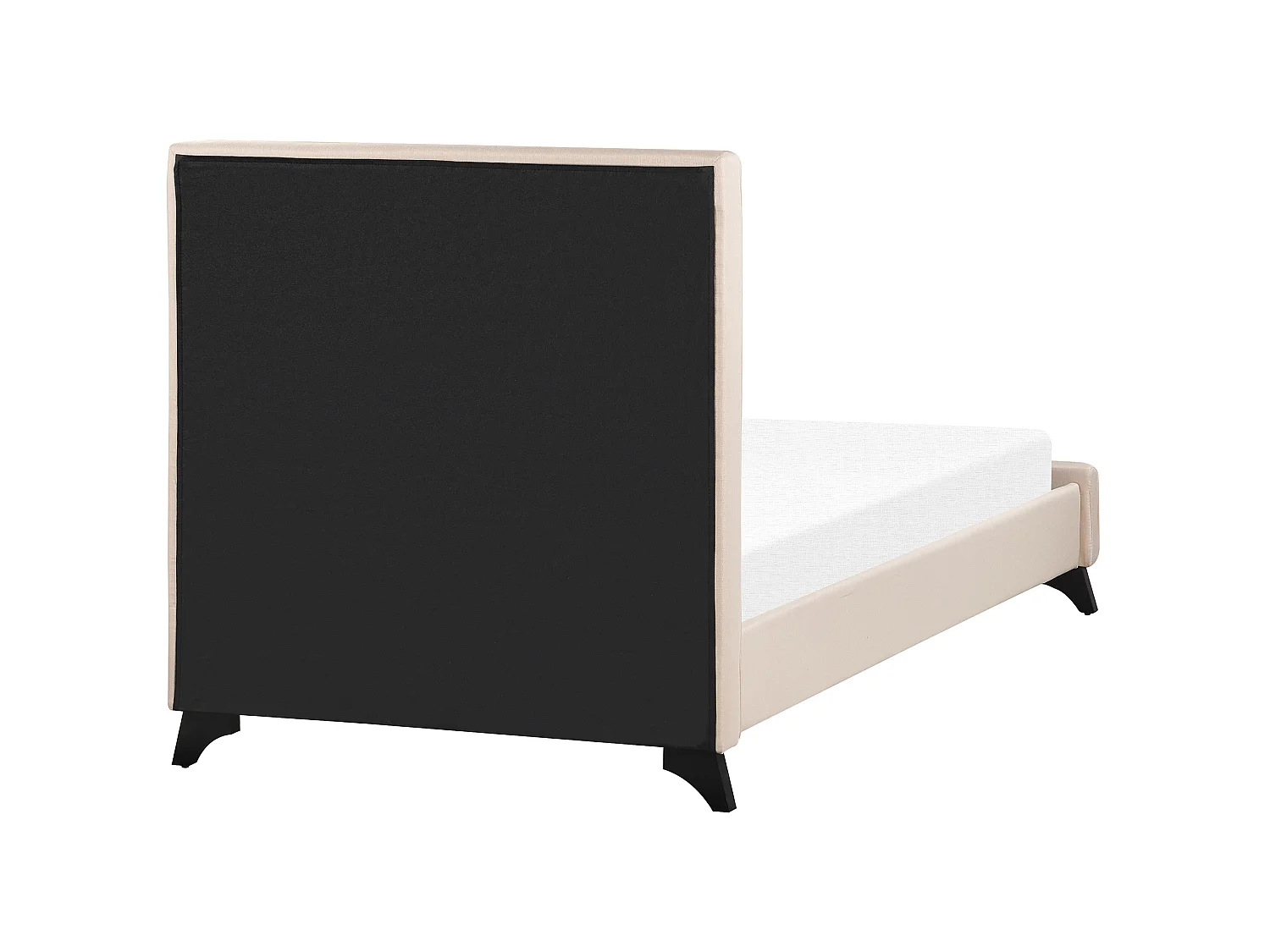 Lit en tissu beige avec cadre 90 x 200 cm AMBASSADOR