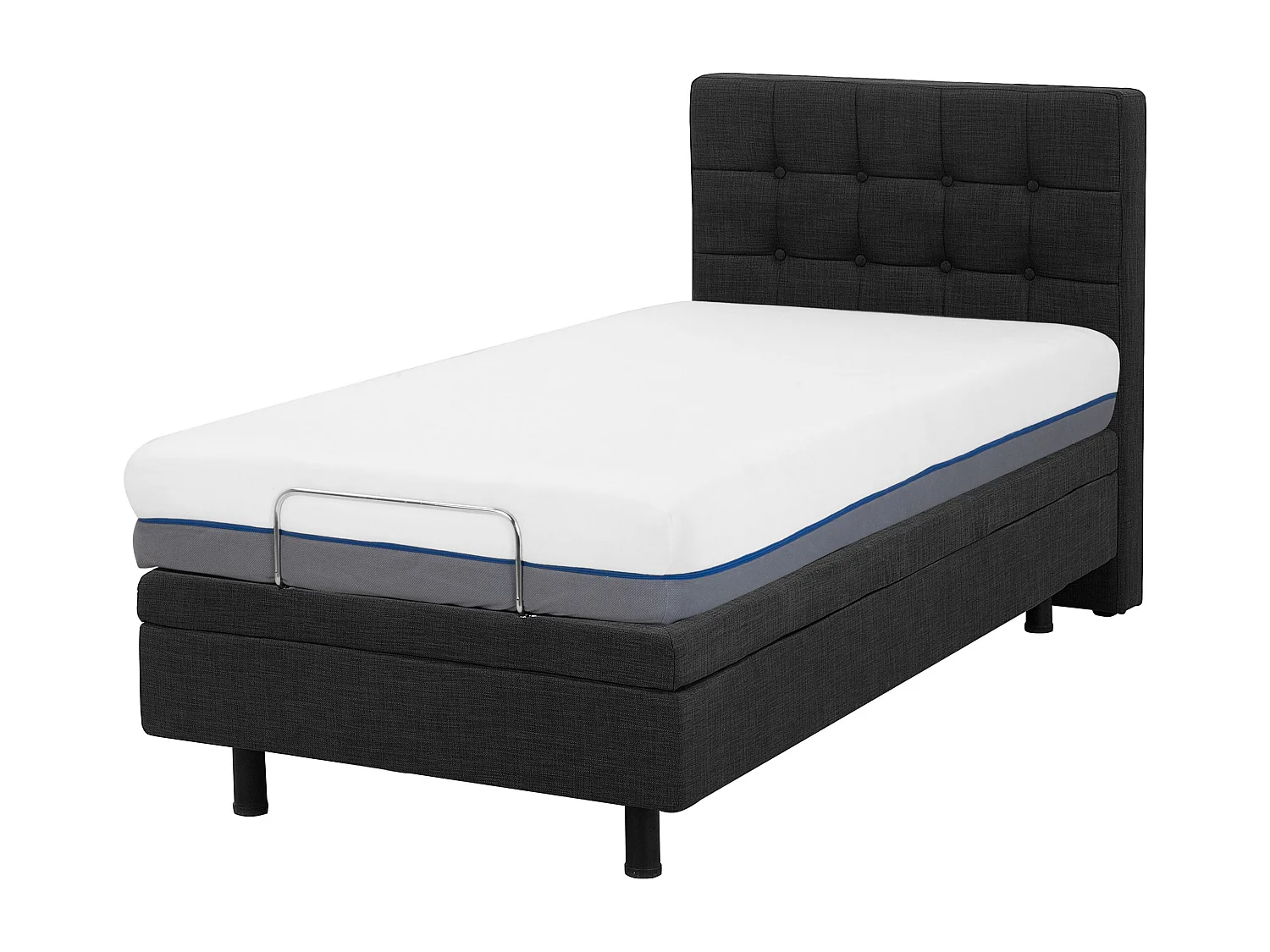 Lit réglable Tissu DUKE 80 x 200 cm Gris foncé