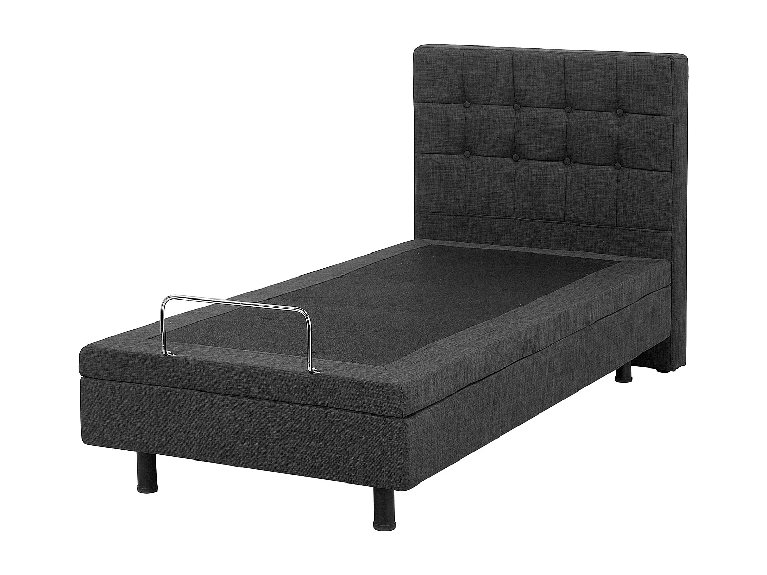 Lit réglable Tissu DUKE 80 x 200 cm Gris foncé