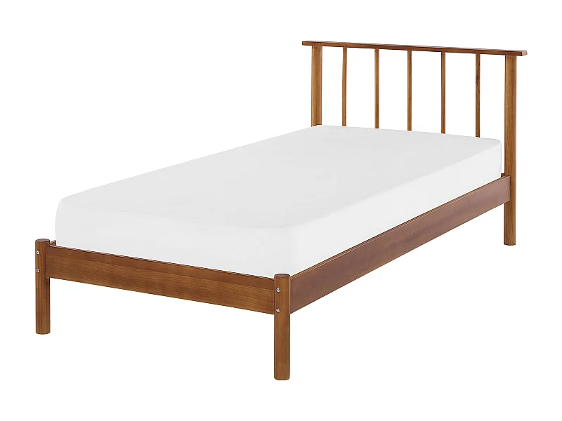 Lit avec sommier Bois de pin BARRET 90 x 200 cm Marron