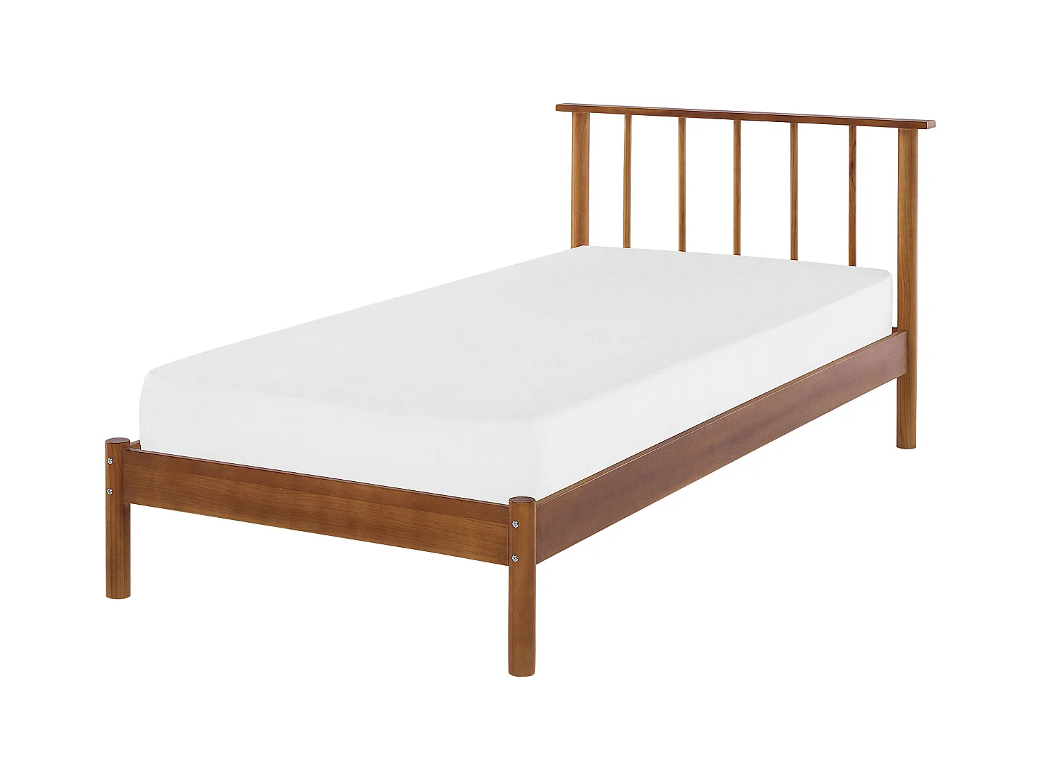Lit avec sommier Bois de pin BARRET 90 x 200 cm Marron