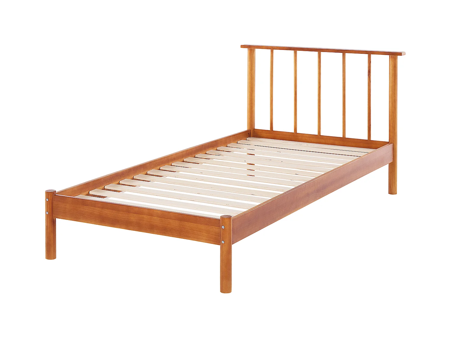 Doppelbett Massivholz hellbraun mit Lattenrost 90 x 200 cm Skandinavisch Barret