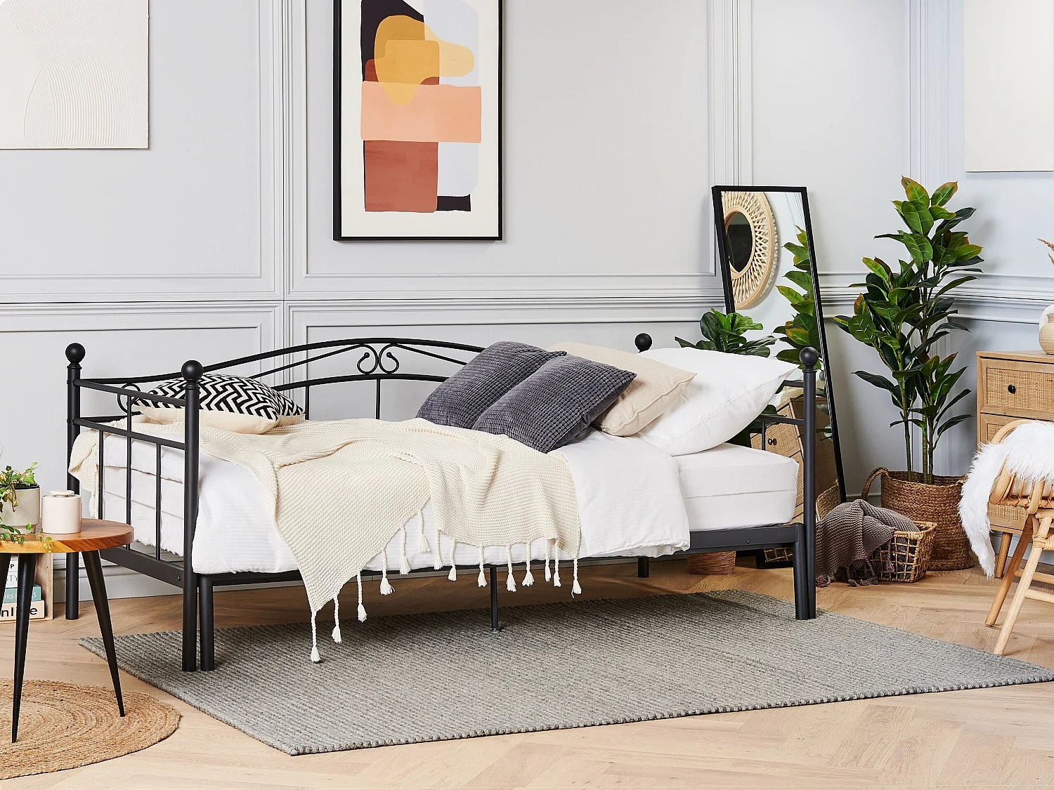 Onderschuifbed Metaal TULLE 80 x 200 cm Zwart