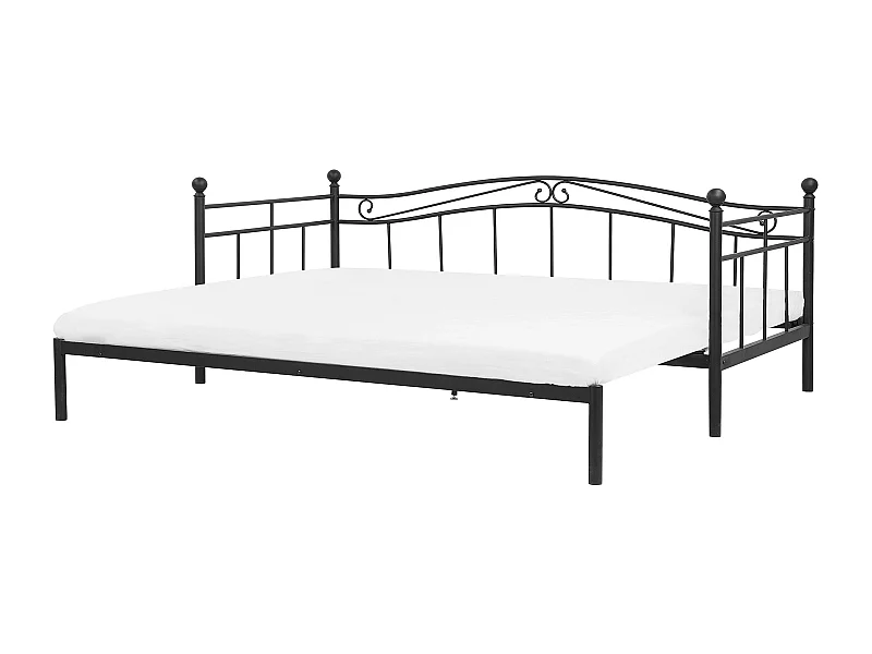 Lit gigogne Métal TULLE 80 x 200 cm Noir