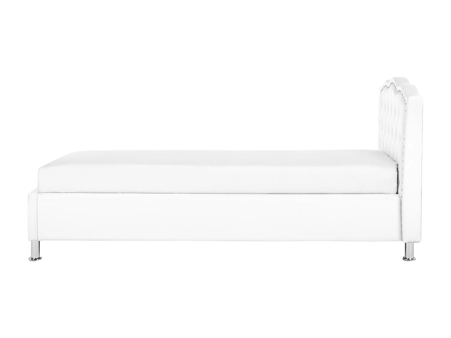 Lit ottoman Cuir PU METZ 90 x 200 cm Blanc