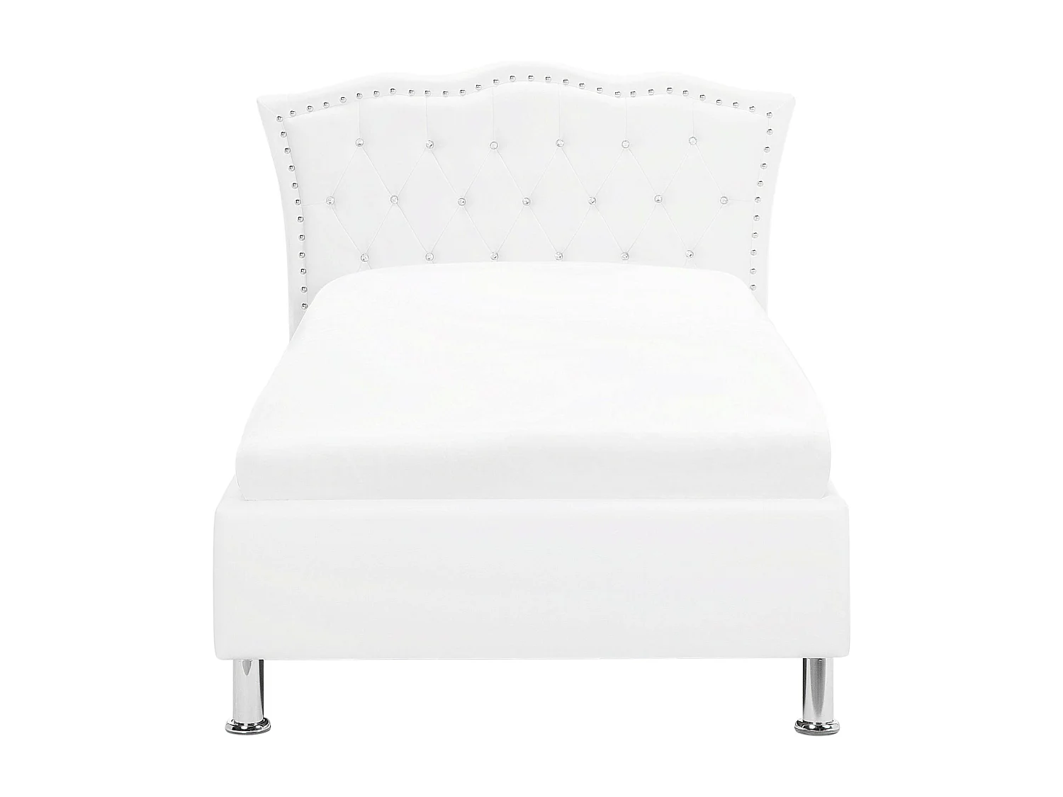 Letto con ottomano Pelle sintetica METZ 90 x 200 cm Bianco