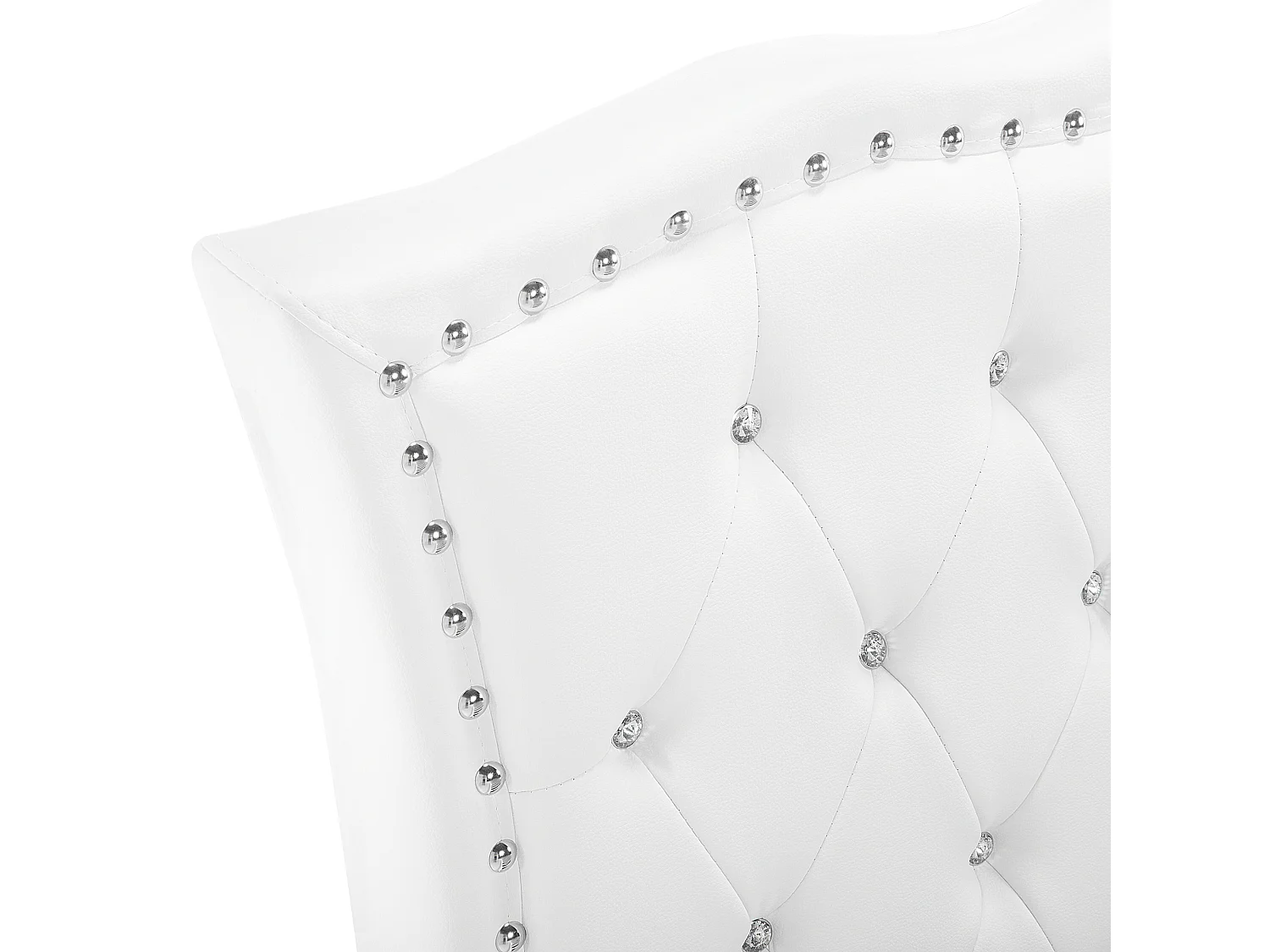 Cama con almacenaje Piel sintética METZ 90 x 200 cm Blanco