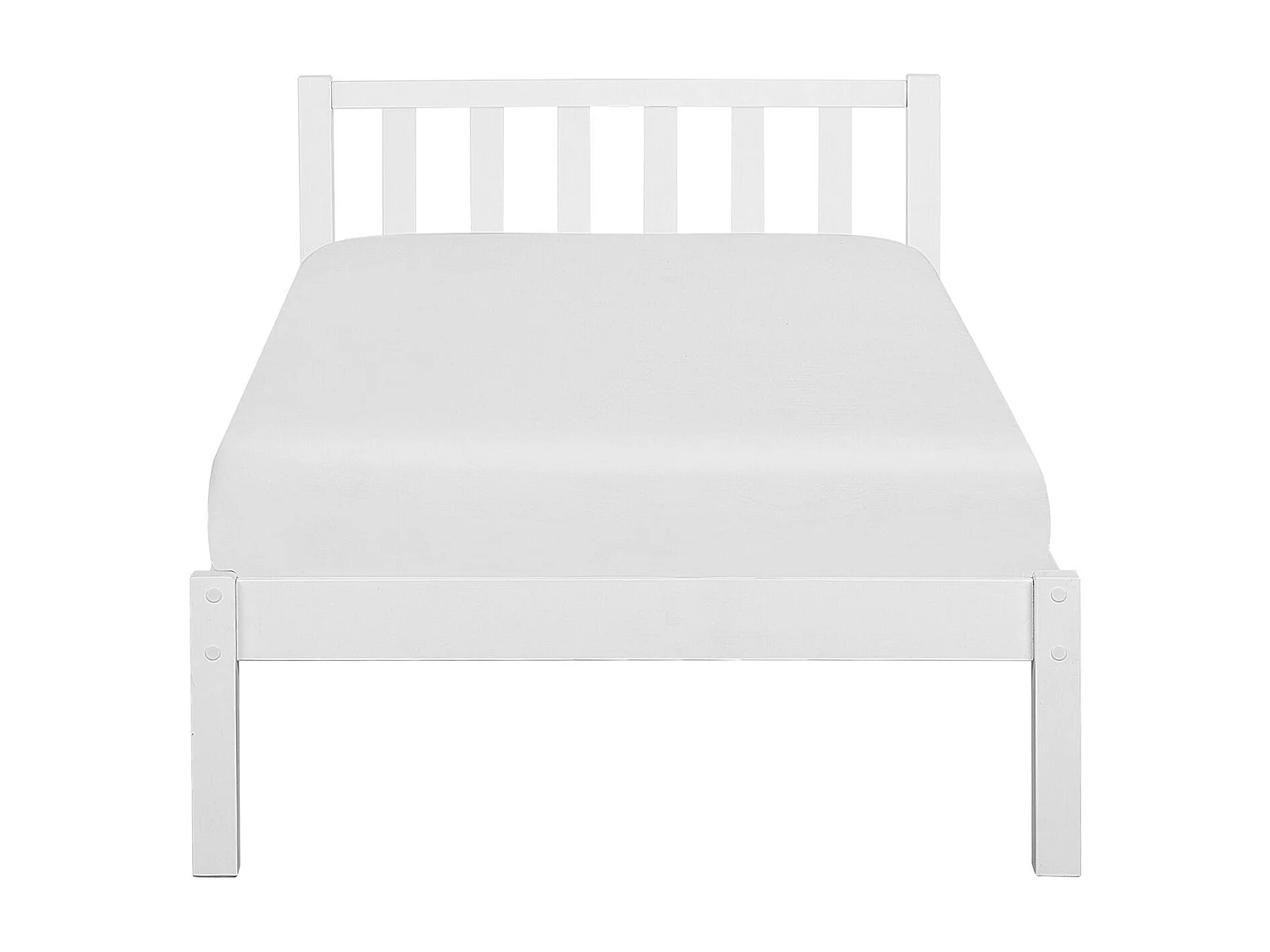 Lit avec sommier Bois de pin FLORAC 90 x 200 cm Blanc