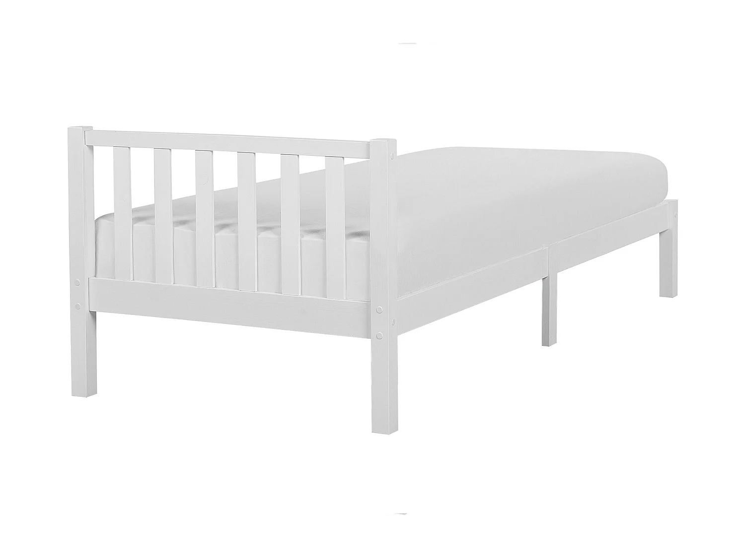 Lit avec sommier Bois de pin FLORAC 90 x 200 cm Blanc