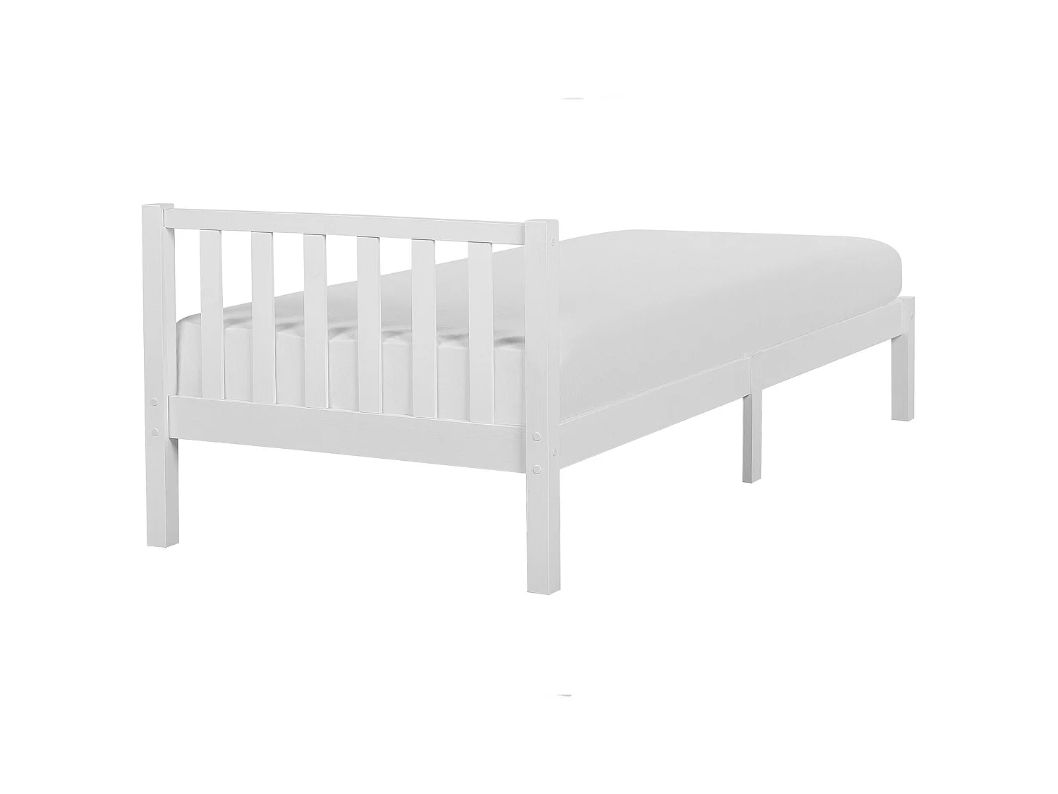 Lit double en bois de pin blanc 90 x 200 cm FLORAC