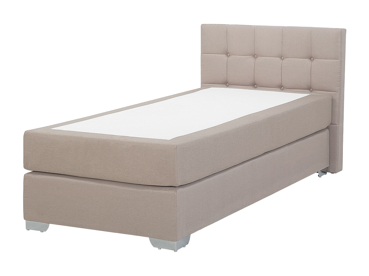 Boxspringbett Polsterbezug Leinenoptik beige 90 x 200 cm ADMIRAL