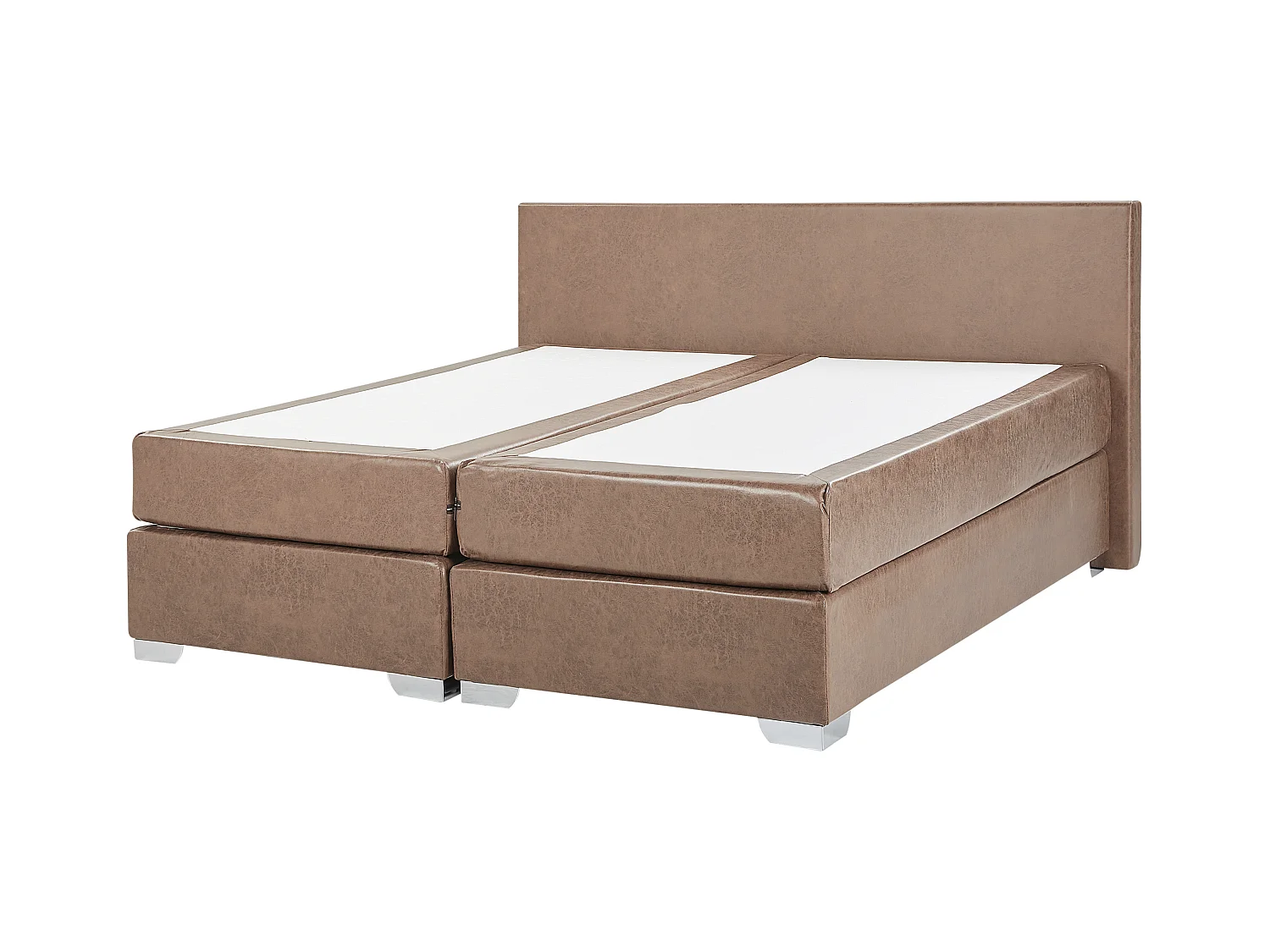 Lit Boxspring Cuir PU PRESIDENT 180 x 200 cm Marron
