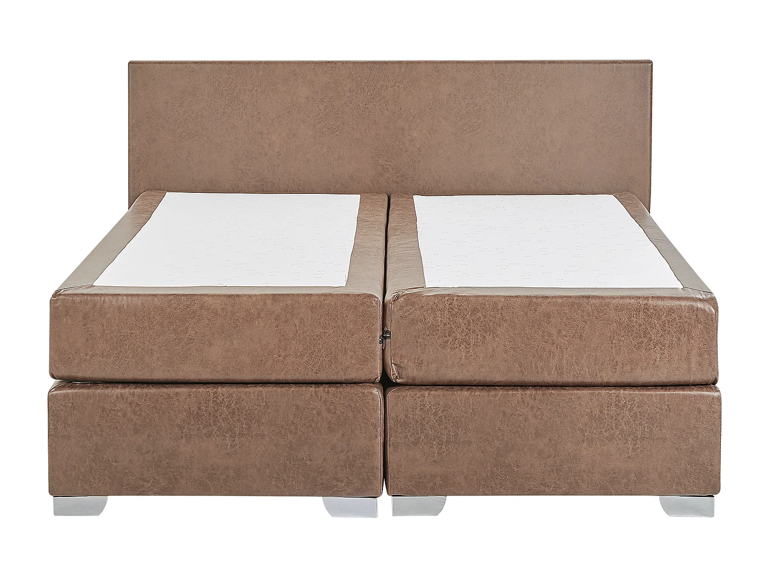 Letto Continentale Pelle sintetica PRESIDENT 180 x 200 cm Marrone