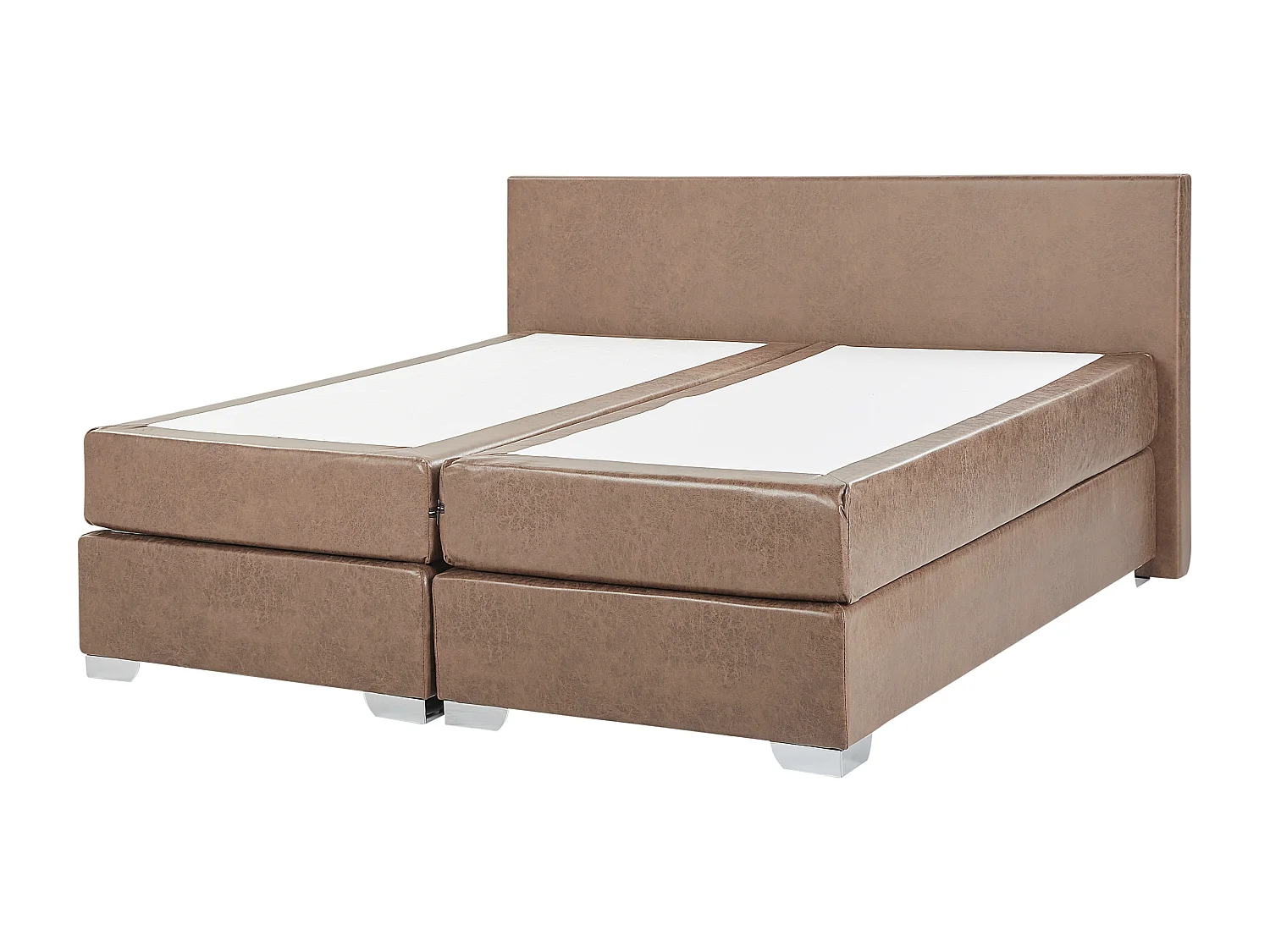 Lit Boxspring Cuir PU PRESIDENT 180 x 200 cm Marron