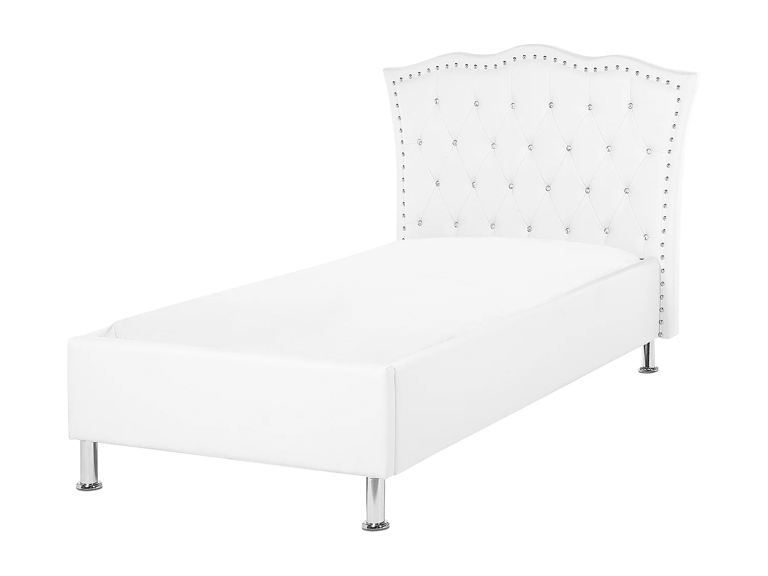 Bett Kunstleder weiß Lattenrost 90 x 200 cm METZ