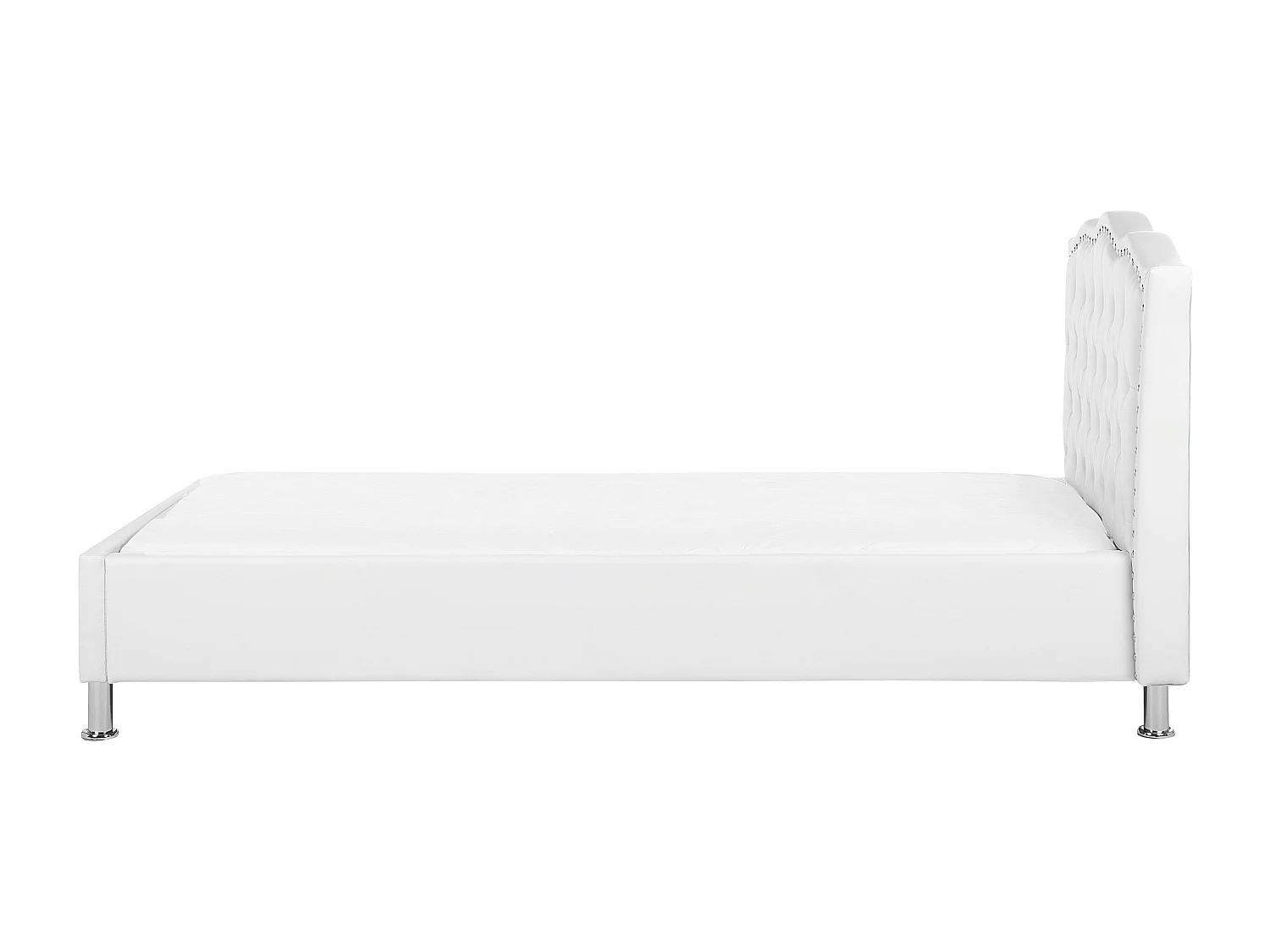 Bett Kunstleder weiß Lattenrost 90 x 200 cm METZ