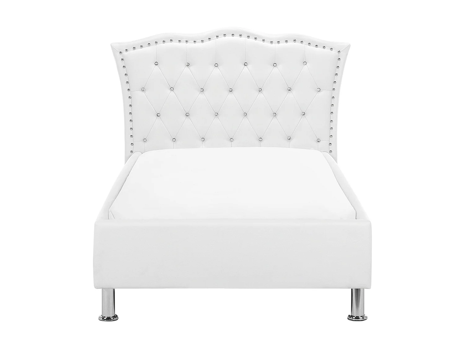 Bett Kunstleder weiß Lattenrost 90 x 200 cm METZ