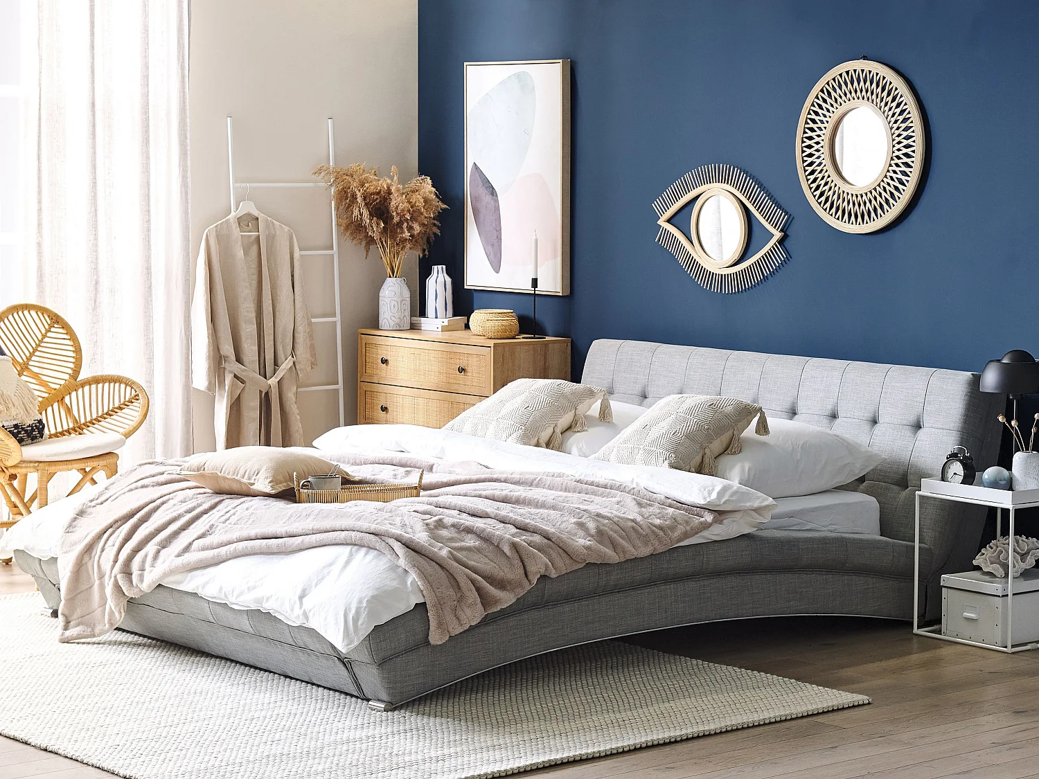 Waterbed Fabric LILLE 160 x 200 cm (EU King Size) Grey