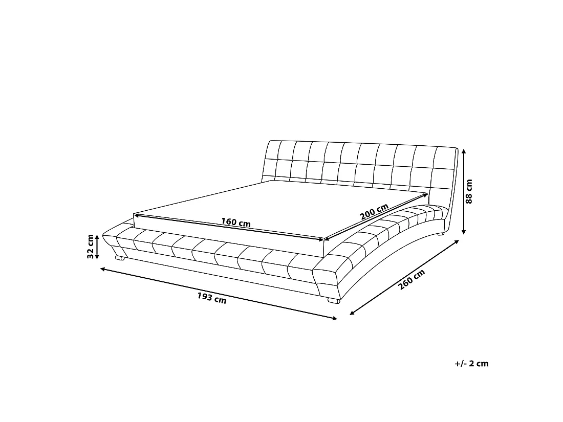 Waterbed Fabric LILLE 160 x 200 cm (EU King Size) Grey