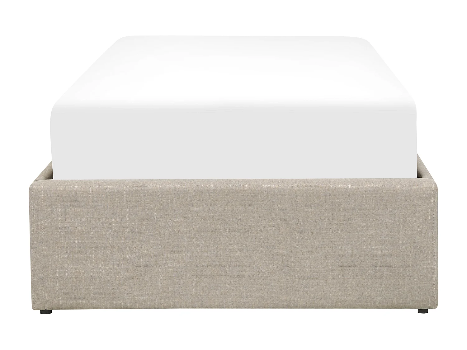 Lit ottoman sans tête de lit Tissu DINAN 90 x 200 cm Marron clair