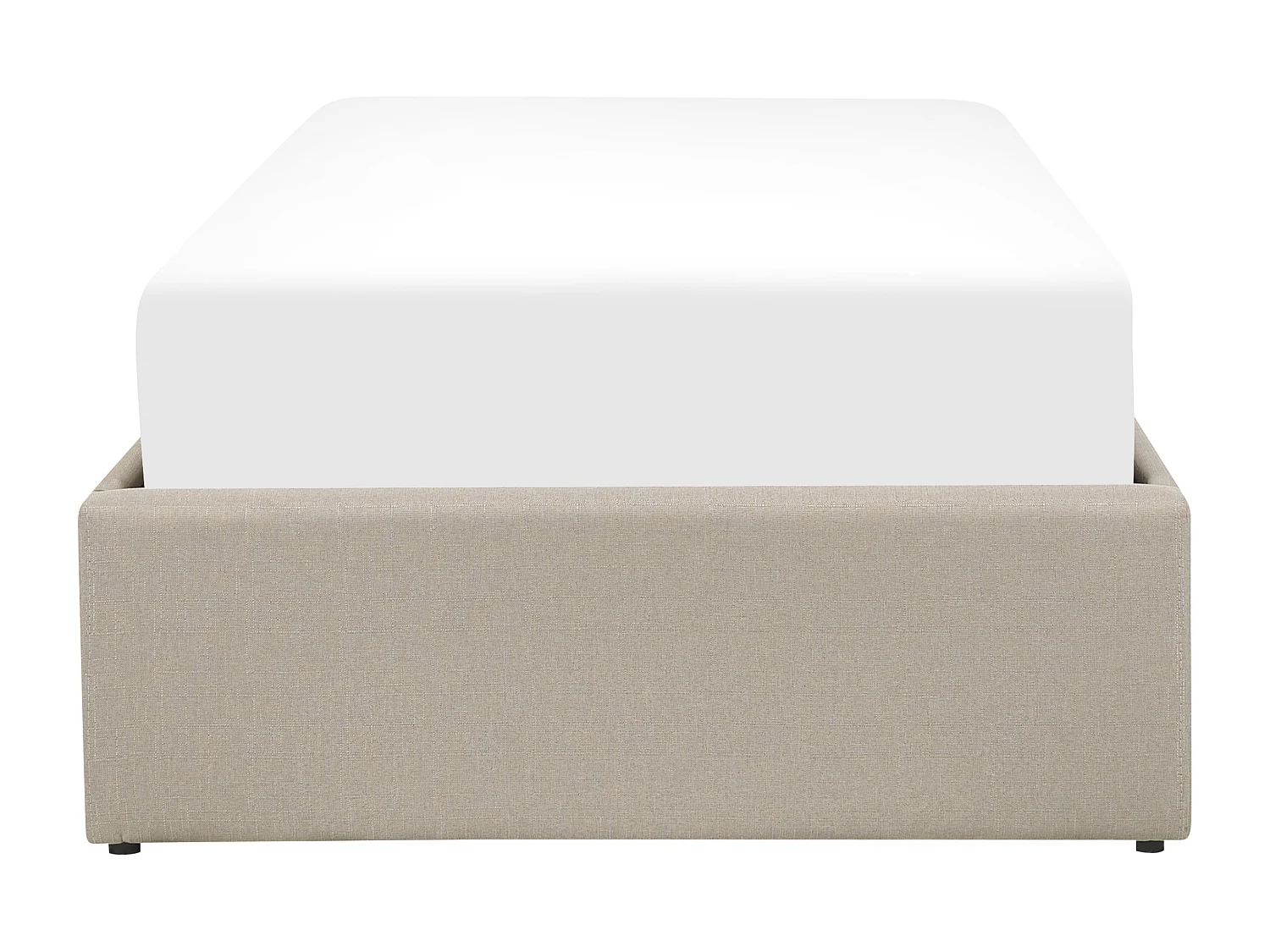 Lit ottoman sans tête de lit Tissu DINAN 90 x 200 cm Taupe