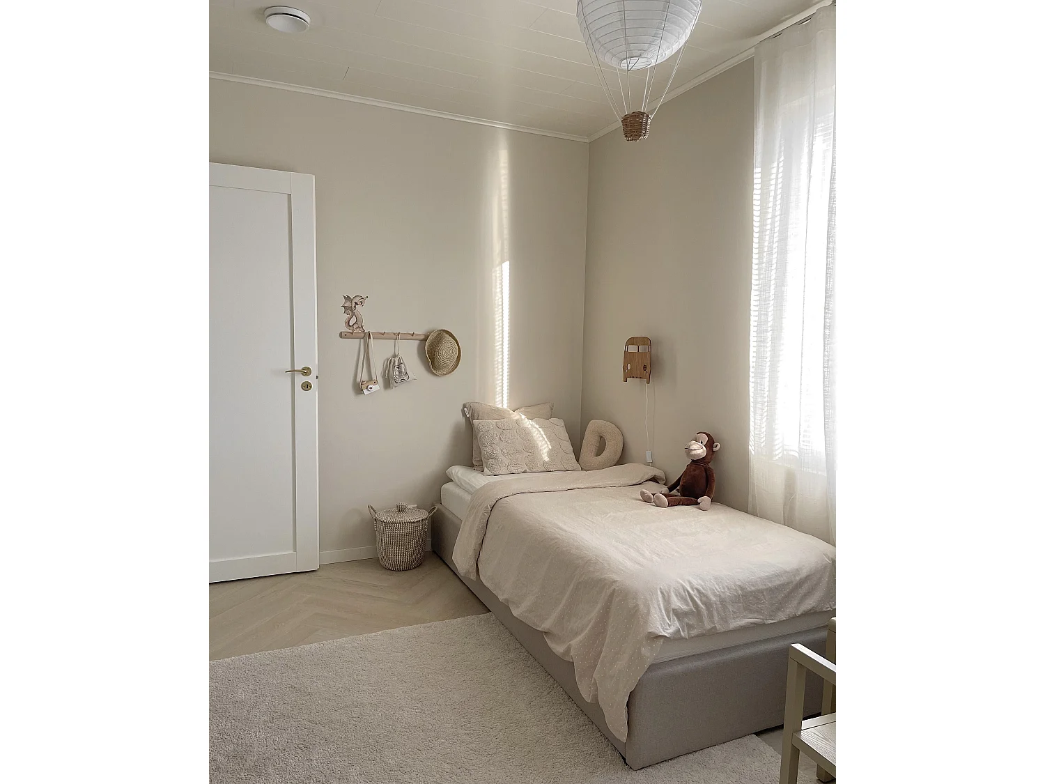 Bed met opbergruimte Stof DINAN 90 x 200 cm Beige