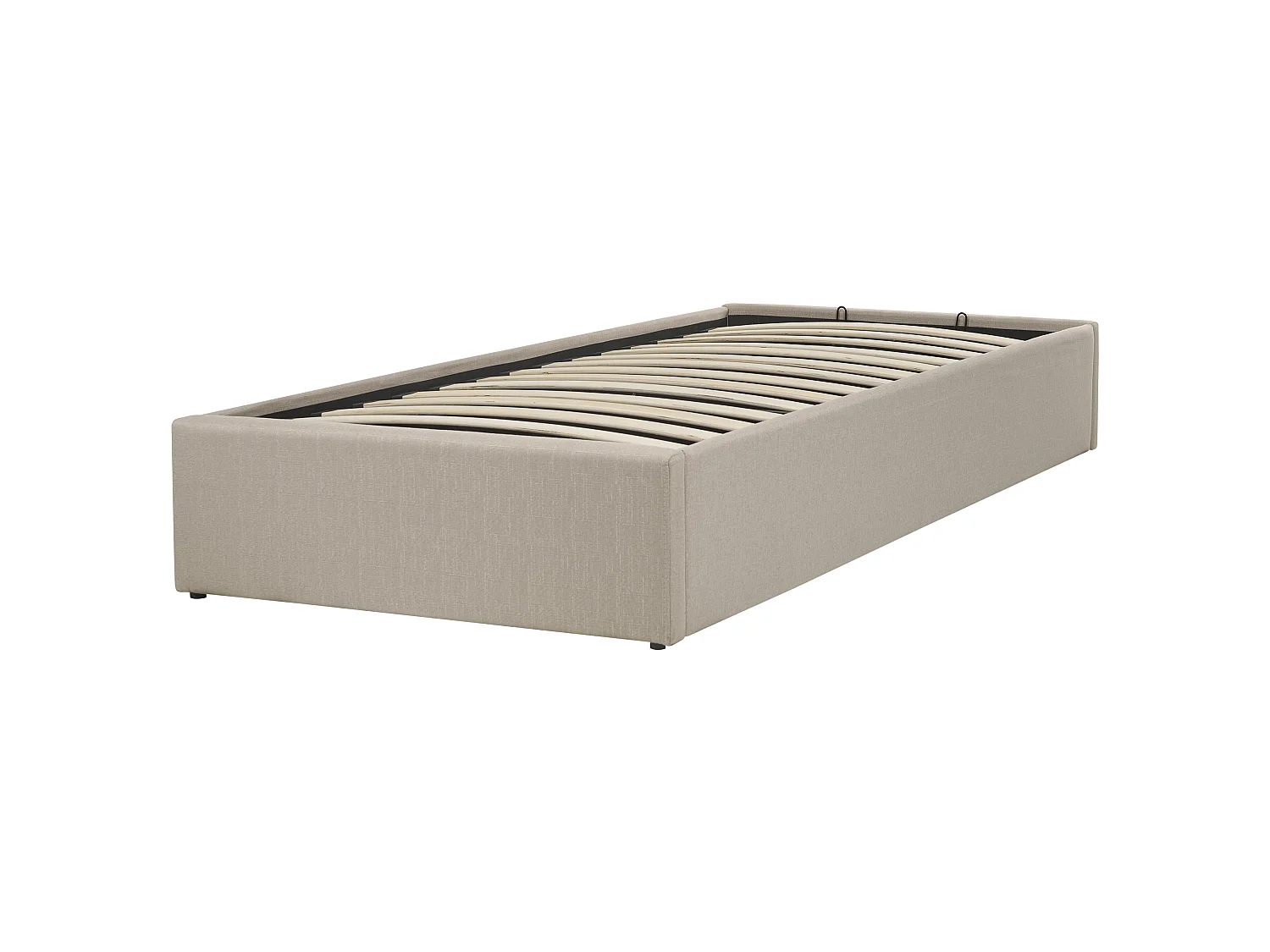 Ottoman Bed without Headboard DINAN Fabric Taupe 90 x 200 cm (EU Single)