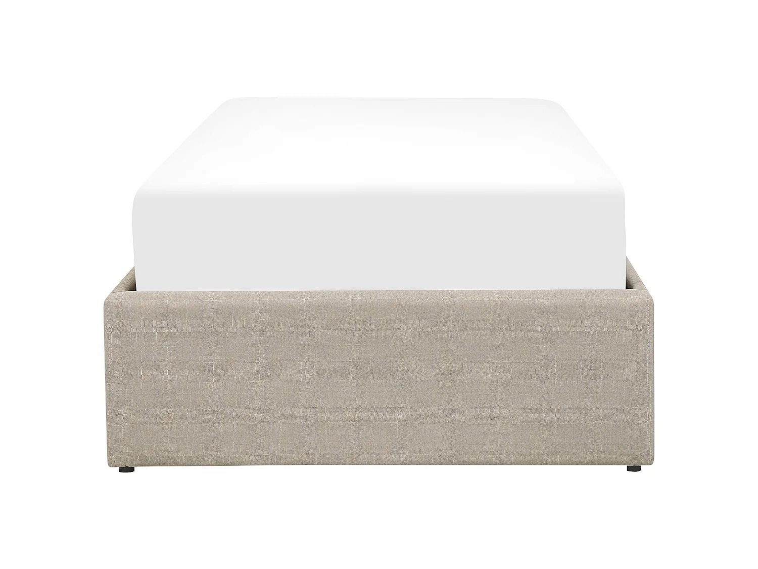 Ottoman Bed without Headboard DINAN Fabric Taupe 90 x 200 cm (EU Single)