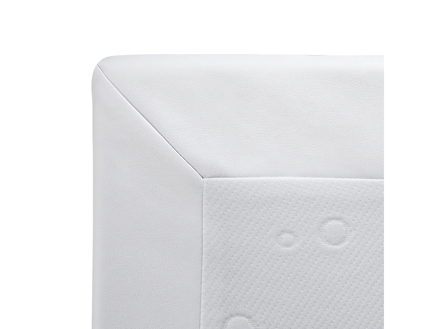 Cama continental Piel sintética PRESIDENT 140 x 200 cm Blanco