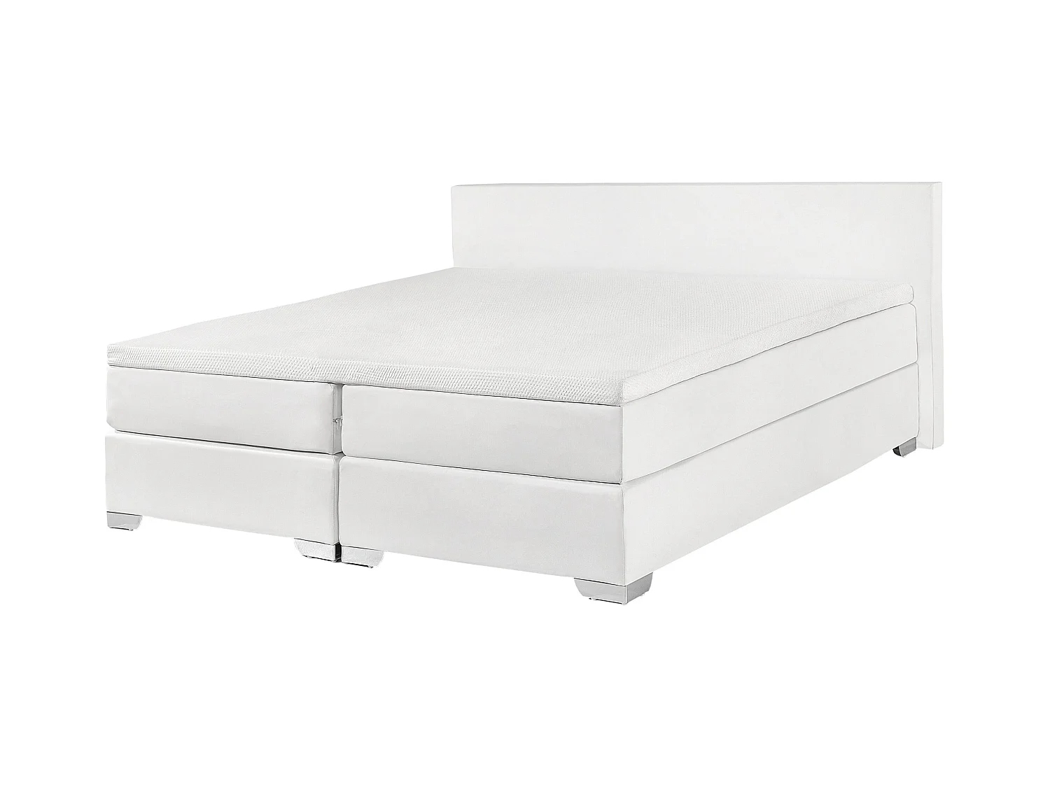 Lit Boxspring Cuir PU PRESIDENT 140 x 200 cm Blanc