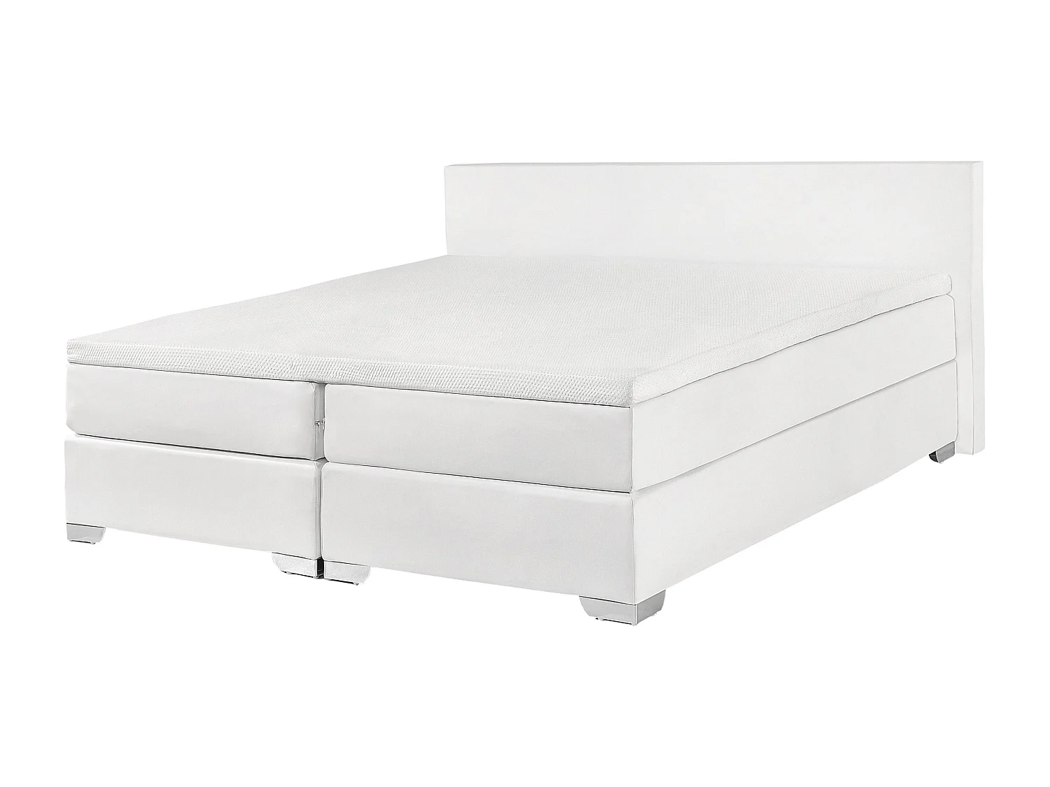 Lit Boxspring Cuir PU PRESIDENT 140 x 200 cm Blanc