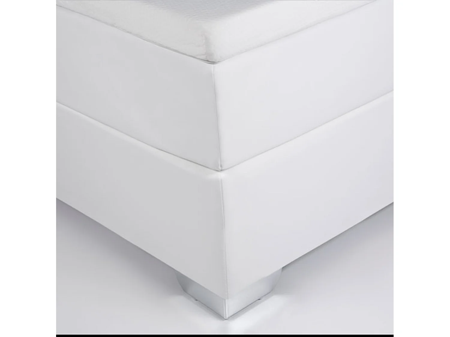 Lit Boxspring Cuir PU PRESIDENT 140 x 200 cm Blanc